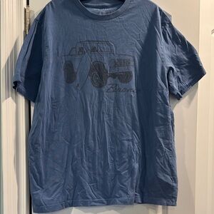 Blue Graphic T-Shirt with Bronco Design